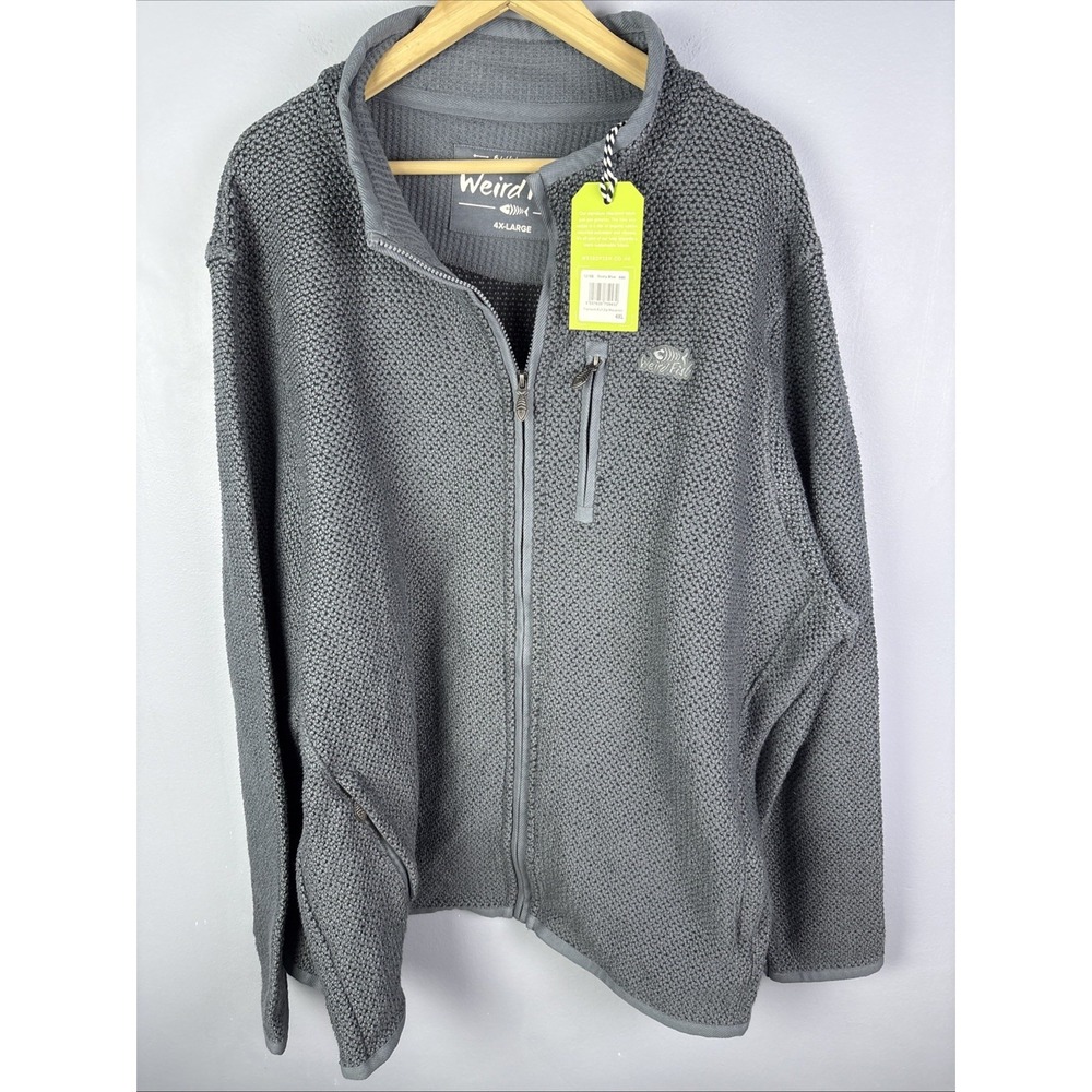 Weird Fish Transom Full Zip Macaroni Size XXXXL Blue Sweater Chunky Knit